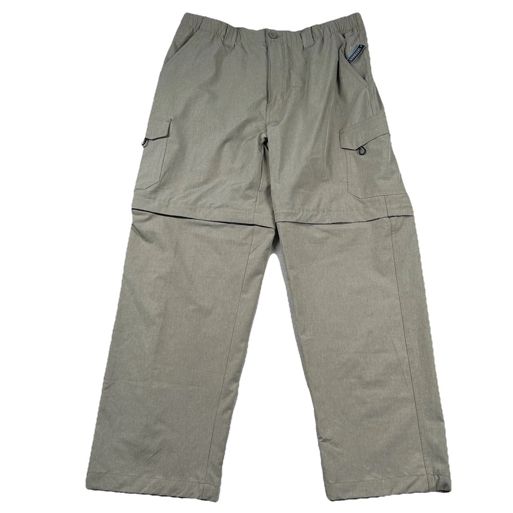 Reel Legends Pants Mens L Convertible Zip Off Legs Mackerel Camping Fishing Hike